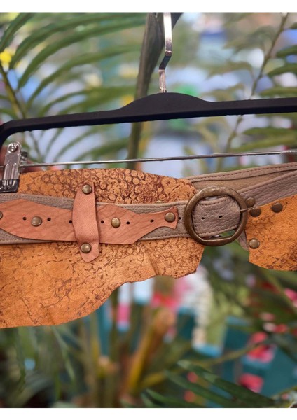 Bronwyn Deri Kemer | Doğal Ton El Yapımı Bohem Tasarım indirimleri