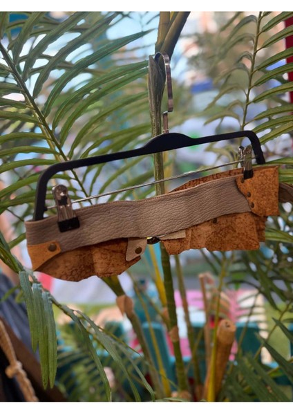 Bronwyn Deri Kemer | Doğal Ton El Yapımı Bohem Tasarım