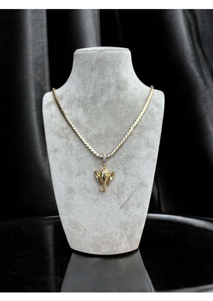 Fil Detaylı Çelik Kolye