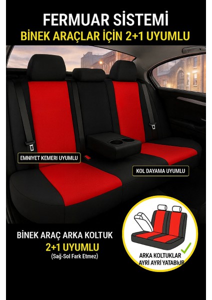 Hyundai Accent (3/5 Kapı) 1994–1999 Uyumlu - Tay Tüyü Orta + Lacost Kenar, 8 mm Süngerli Oto Koltuk Kılıfı Kırmızı Siyah (2 cm Yan Destek) modelleri