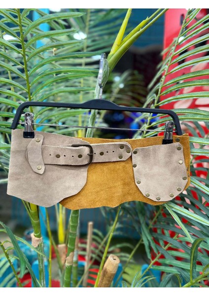 Ravena Cep Detaylı Deri Kemer | Bohem Utility El Yapımı Tasarım
