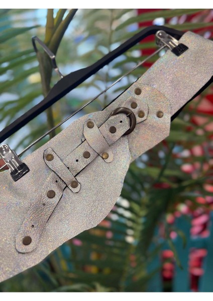 Lyra Deri Kemer | Işıltılı Holografik El Yapımı Bohem Tasarım