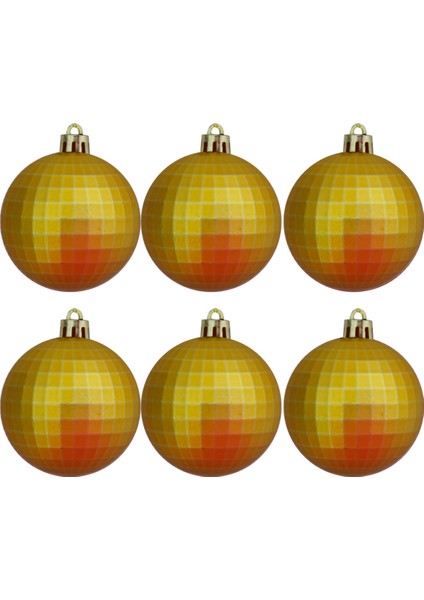 6 cm Ağaç Süsleme Topu 6lı -Mat Altın-