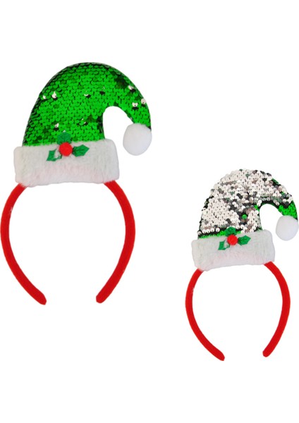 Yılbaşı Taç 2li Yeşil - Gümüş