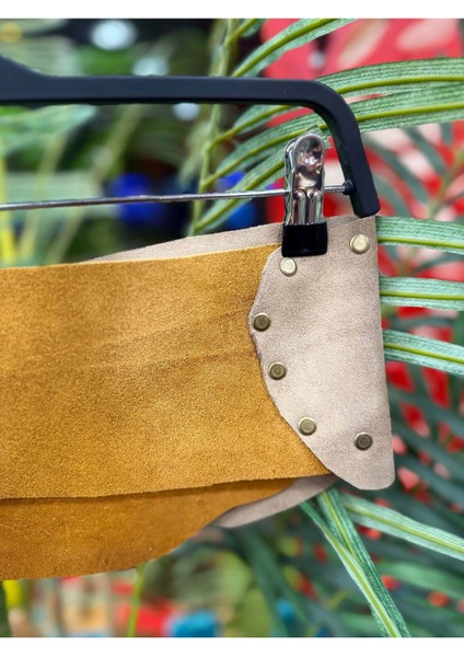 Ravena Cep Detaylı Deri Kemer | Bohem Utility El Yapımı Tasarım