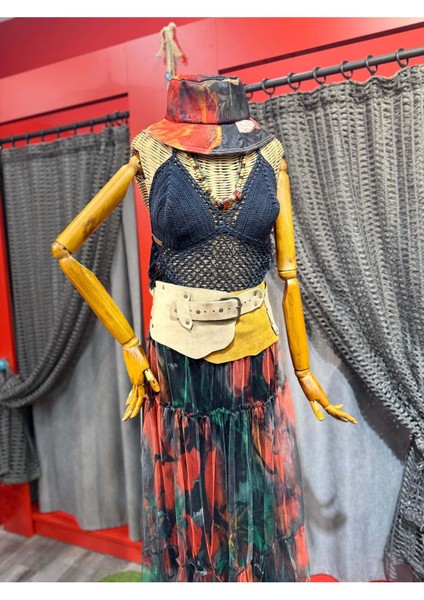 Ravena Cep Detaylı Deri Kemer | Bohem Utility El Yapımı Tasarım