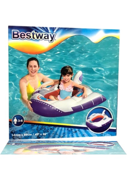 Uzay Gemisi Şişme Çocuk Botu – 3-6 Yaş | 104X99 cm | Emniyetli Tutma Halkalı