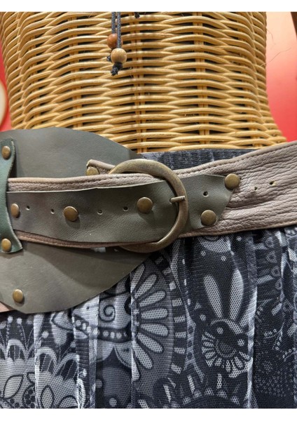 Ivy Deri Kemer | Yeşil Ton Hakiki Deri El Yapımı Bohem Bel Kemer fırsatları