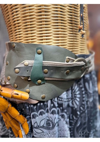 Ivy Deri Kemer | Yeşil Ton Hakiki Deri El Yapımı Bohem Bel Kemer indirimleri