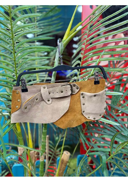 Raven Cep Detaylı Deri Kemer | Bohem Süet El Yapımı Bel Kemer