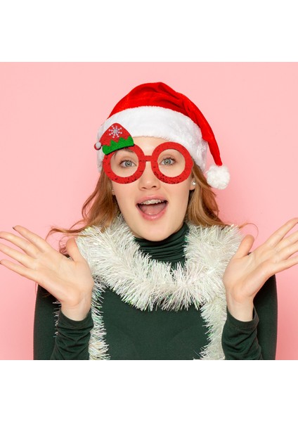 Yılbaşı Temalı Süslü Gözlük 13 cm x 14 cm