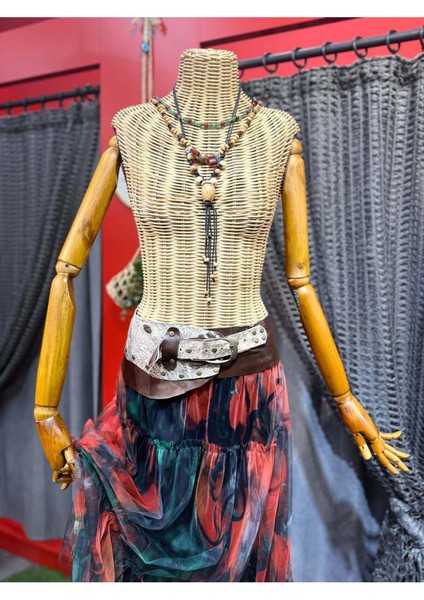 Tucson Deri Kemer | Çift Ton Hakiki Deri El Yapımı Bohem Bel Kemer