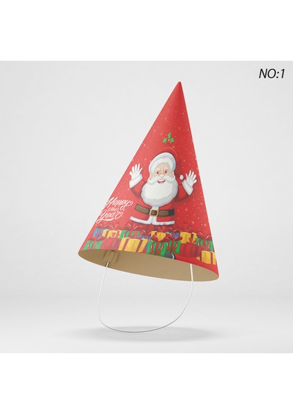 Yılbaşı Temalı Lüks Karton Şapka 6 Adet