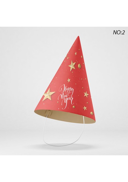 Yılbaşı Temalı Lüks Karton Şapka 6 Adet fiyatları