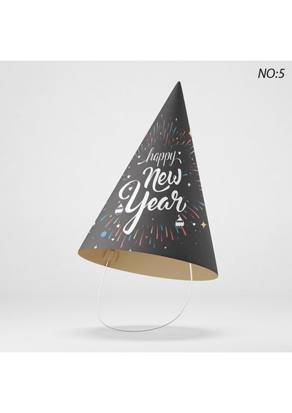 Yılbaşı Temalı Lüks Karton Şapka 6 Adet fırsatları