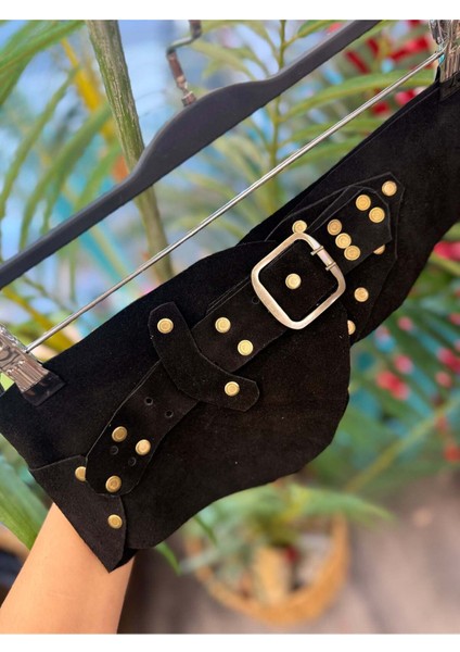 Noiré Deri Kemer | Siyah Gold Detaylı El Yapımı Bohem Tasarım indirimleri