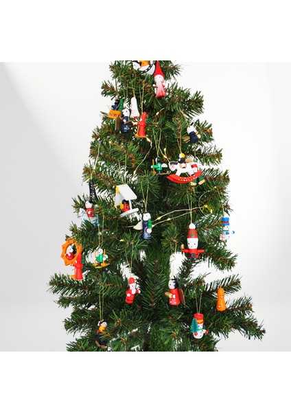 Yılbaşı Ahşap Dekor Ağaç Süsleri 24 Parça fiyatları