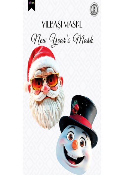 Yılbaşı Maske Seti 2'li Noel Baba - Kardan Adam