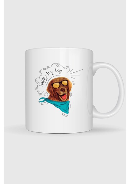 Funny Dog Wearing Sunglasses And Scarf Tasarımlı Kupa Bardak
