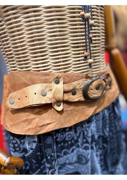 Juliet Deri Kemer | Taba Hakiki Deri El Yapımı Bohem Bel Kemer fırsatları