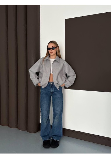 Zr Bomber Crop Gri Kaşe Ceket fırsatları