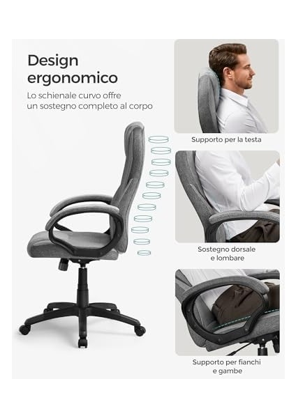 OBG022G01 Ofis Koltuğu, Oyuncu Koltuğu, Çalışma Masası, Güvercin Grisi, 54 x 50 x (112-122) cm modelleri