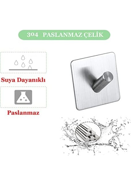 Yapışkanlı Askılık - 5'li Paket, Ağır Hizmet, Duvar Kancaları, Su Geçirmez Paslanmaz Çelik Askılıklar Ceket, Havlu, Bornoz Askılık Duvara Montaj, Mutfak Garaj Ev Otel Ofis Dolabı ve Yatak Odası Askıları 3m, Krom 02 fiyatları