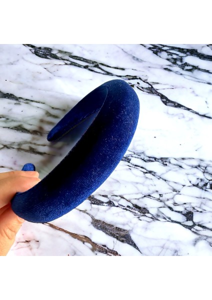 Kadife Mavi Renk Az Bombeli Saç Tacı fiyatları