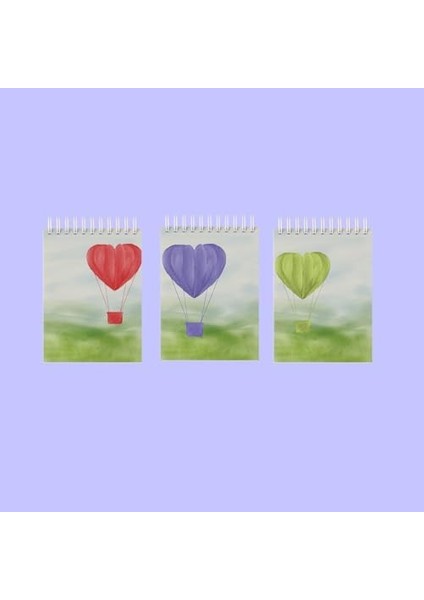Boyut Spiralli Çizgisiz Notluk 3lü Set (Balonlar 3lü Set) fiyatları