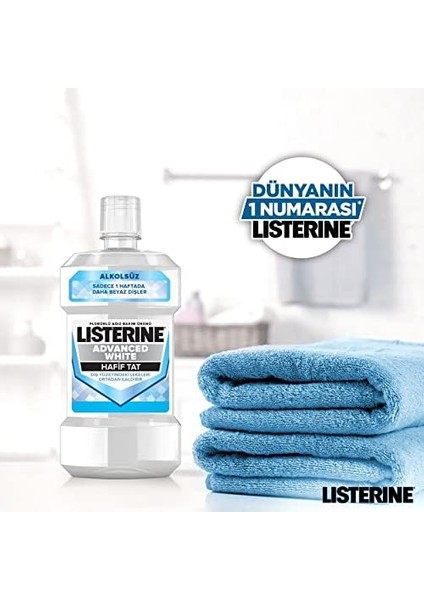 Listerine, Advanced White Ağız Bakım Ürünü, Zorlu Lekeleri Giderir, Hafif Tat, Sıfır Alkol, Name Aromalı, 1000ML modelleri
