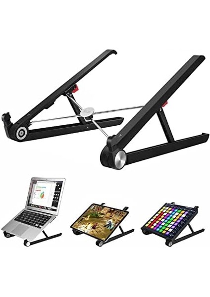 X1 Laptop Sehpası, Katlanabilir, Tablet Sehpası, Alaşım, Sınıf Çalışması, Iyileştirme, Isı Dağılımı, iPad ve 10-15,6 Inç Olan Tüm Cihazlar ile Uyumlu. Siyah modelleri