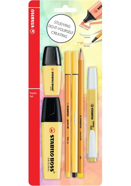 - Seti - Tek Pastel Renk - 6'lı Set - Sarı