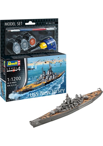 Set Battleship Uss New Jersey- Model Kit With Basic Accessories