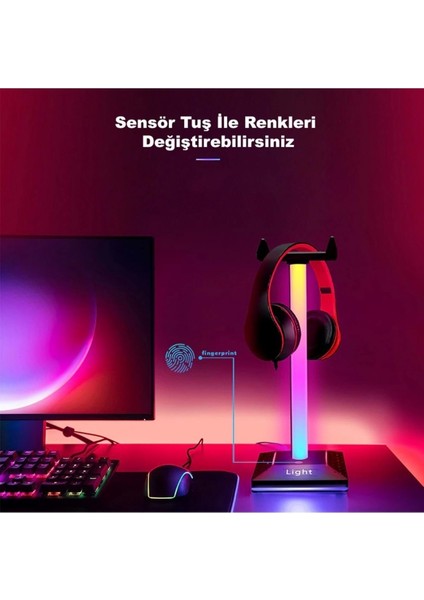 Kulaklık Standı Rgb Işıklı– 10 Farklı Renk Modu, USB Girişli Şarj Portu, Modern Gaming Tasarım fırsatları