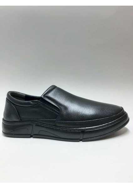Hakiki Deri Bağcıksız Esnek Siyah Günlük Kauçuk Taban Kışlık Erkek Ayakkabı C-89252157HSA fiyatları
