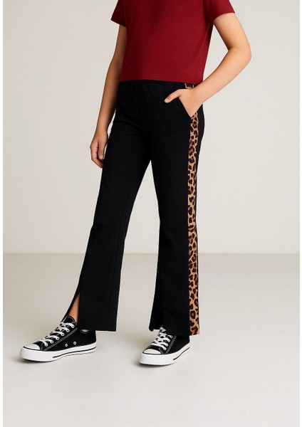 Leopar Yırtmaçlı Pantolon