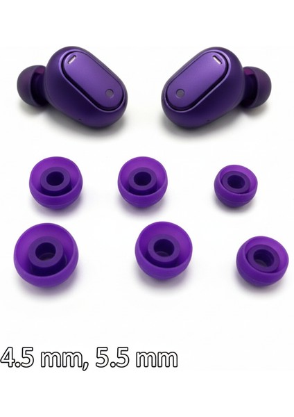 Kulaklık Için Silikon Uçları 6 Adet 4.5mm Den 5.5mm Ye Kadar Uyar( 2x Küçük - 2x Orta - 2x Büyük )Moryumuşak Silikon