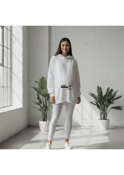 Hamile Sweatshirt Baby Loading Baskılı Beyaz 3 Iplik fiyatları