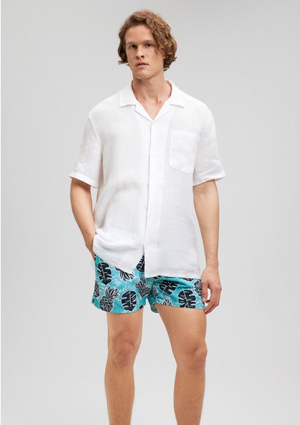 Baskılı Yeşil Deniz Şortu 0911474-71496