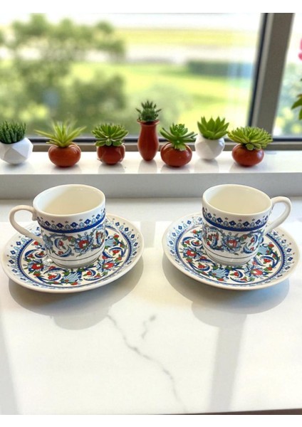 Porselen Fincan Takımı - 2 Kişilik - Topkapı Desen fiyatları