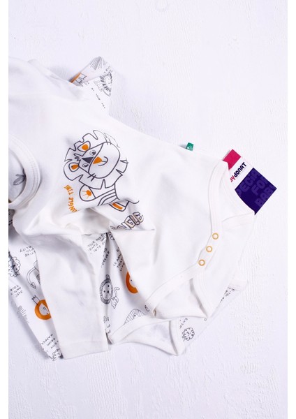 Aslan Desenli Uzun Kol 2'li Erkek Bebek Body fiyatları