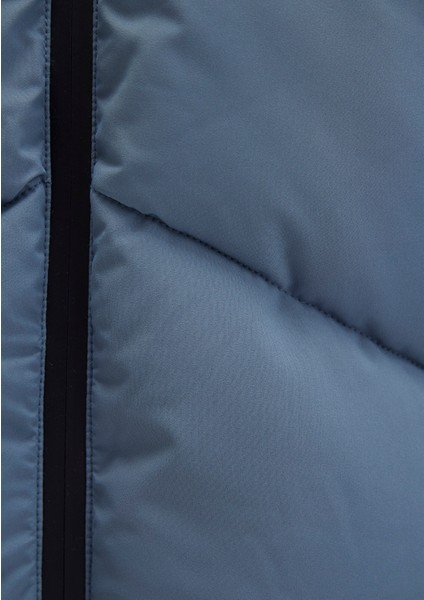 Kapüşonlu Mavi Şişme Mont 0110360-70782