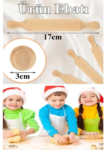 Ahşap Merdane 17 cm 1 Adet Okul Öncesi Oyun Hamuru Şekillendirici ve Gıda Için Uygun Naturel Merdane Seti modelleri