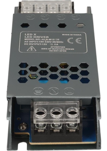 ALN-M12125 12 Volt 12.5 Amper 57X24X12MM Ultra Slim Metal Kasa Adaptör modelleri