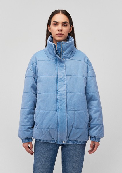 Dik Yaka Denim Şişme Mont 1110321-84184