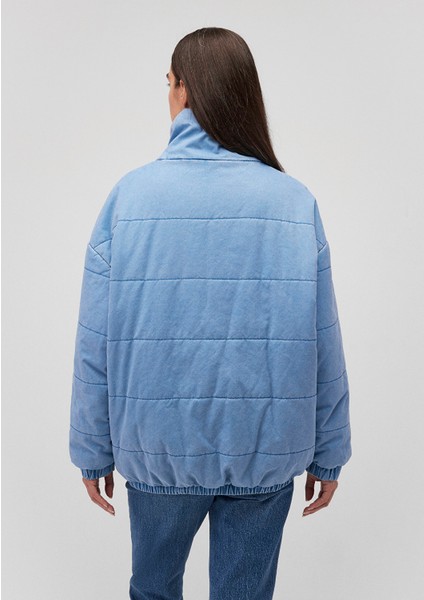 Dik Yaka Denim Şişme Mont 1110321-84184