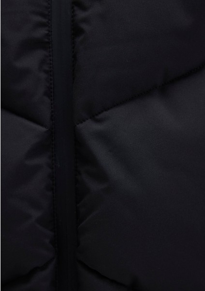 Kapüşonlu Siyah Şişme Mont 0110360-900