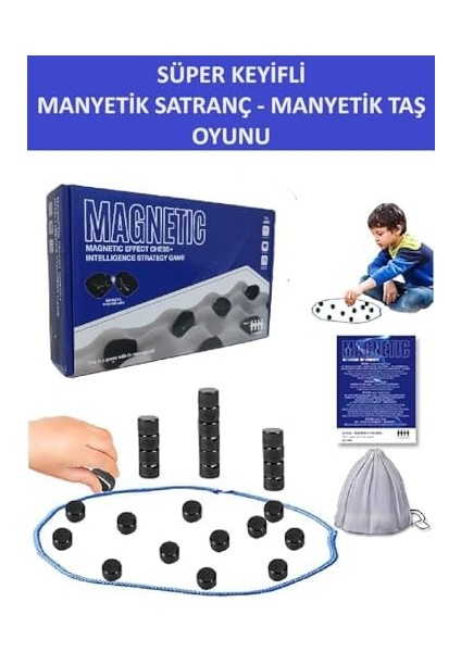 Keyifli Manyetik Taş Oyunu - Manyetik Satranç Oyunu, Taş Oyunu, Eğitici Masa Oyunu, Konsantrasyon ve Mantıksal Düşünme Geliştirici, Ebeveyn-Çocuk Iletişimi, Seyahat Oyunu modelleri