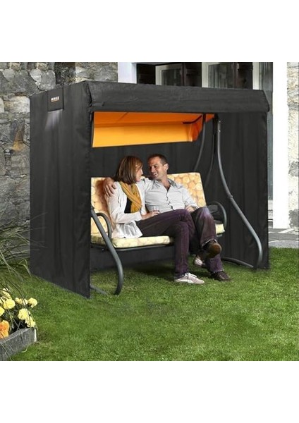 Bahçe Salıncak Koruma Örtüsü Üç Kişilik Tenteli Bahçe Salıncağı Koruma Kılıfı Su Geçirmez Branda Dayanıklı 210X125X170CM Siyah modelleri