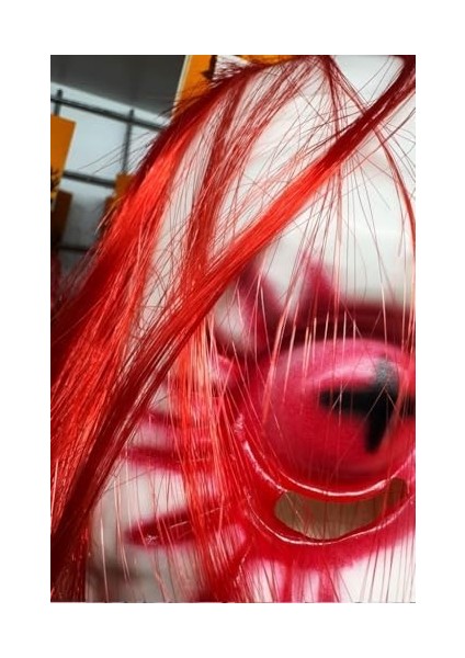 Halloween Maske Kırmızı Saç modelleri